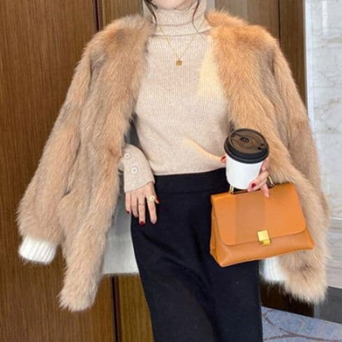 イエベ春/イエベ秋服　袖ボタン付きハイネックニット長袖リブトップス