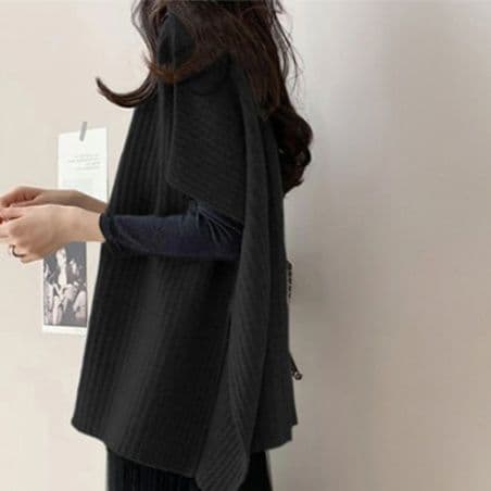 イエベ春/イエベ秋服　リブ編みニットベスト レディース 重ね着ニット