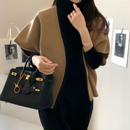 イエベ春/イエベ秋服　上品な大人のゆったり袖なしウールベスト