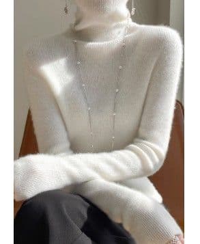 イエベ春/イエベ秋服　上品タートルネック長袖ニットセーター