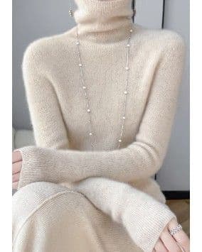 イエベ春/イエベ秋服　上品タートルネック長袖ニットセーター