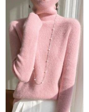 イエベ春/イエベ秋服　上品タートルネック長袖ニットセーター
