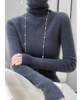 イエベ春/イエベ秋服　上品タートルネック長袖ニットセーター