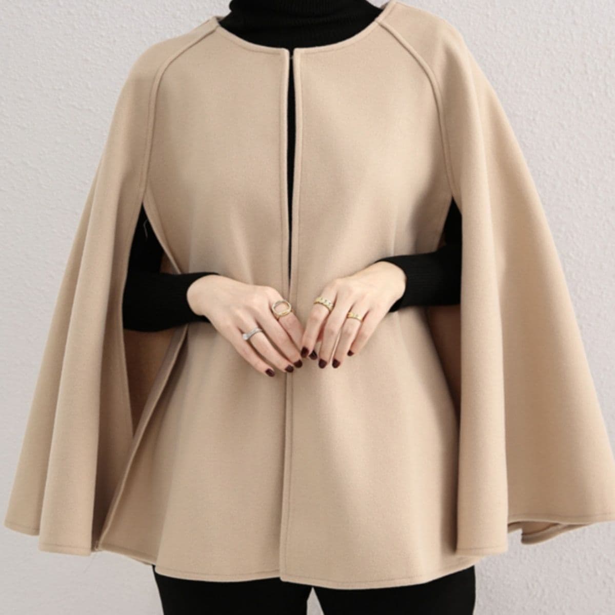 イエベ春/イエベ秋服　エレガントケープデザインジャケット