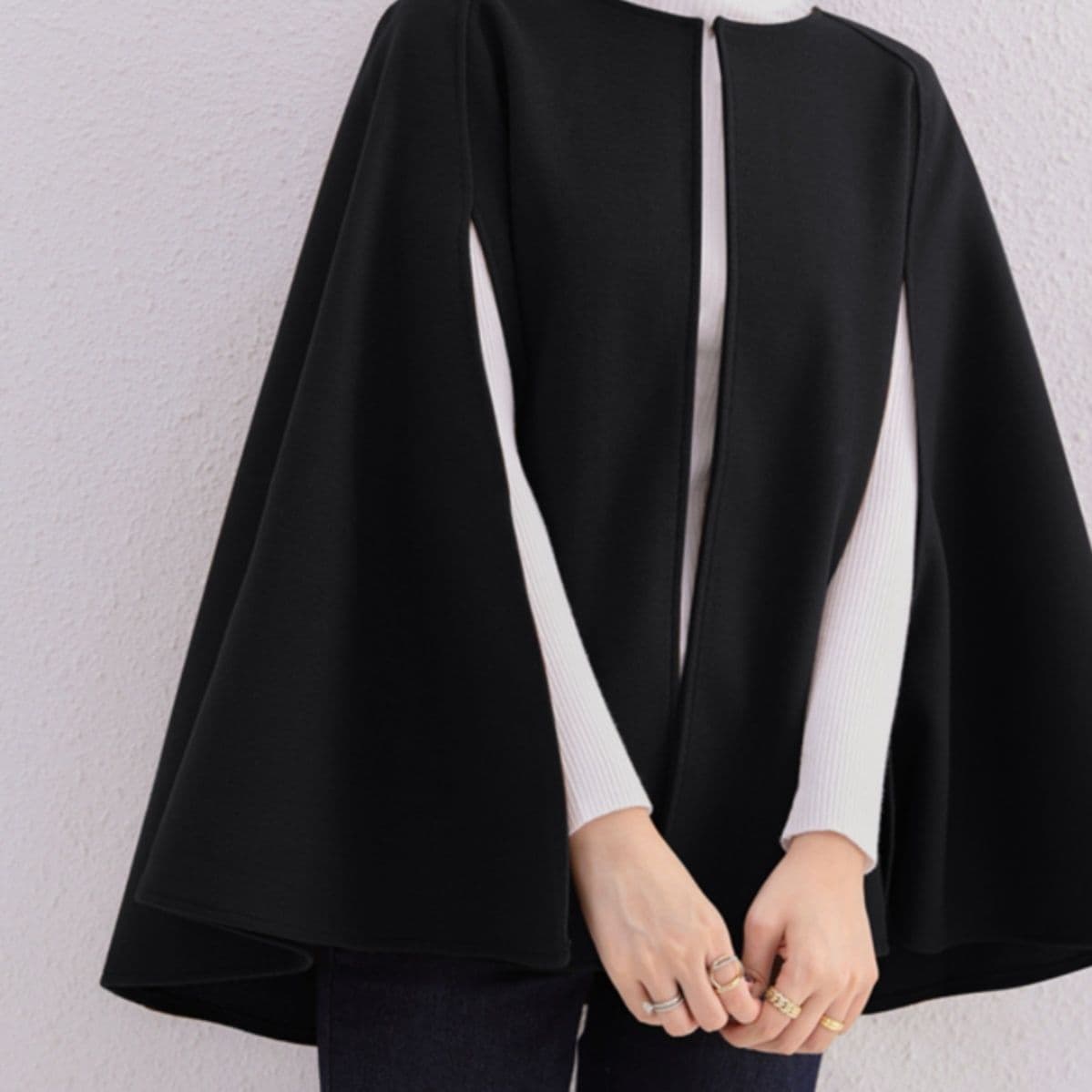 イエベ春/イエベ秋服　エレガントケープデザインジャケット