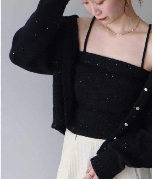 イエベ春/イエベ秋服　スクエアネックニットアンサンブルセット