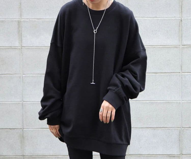 イエベ春/イエベ秋服　ゆったりオーバーサイズ裏起毛スウェット