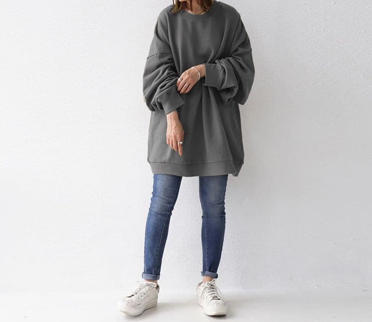 イエベ春/イエベ秋服　ゆったりオーバーサイズ裏起毛スウェット
