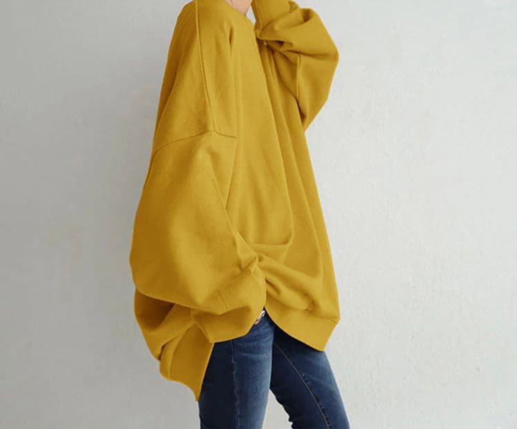 イエベ春/イエベ秋服　ゆったりオーバーサイズ裏起毛スウェット