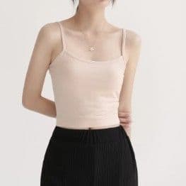 イエベ春/イエベ秋服　細身ショート丈キャミソールインナートップス