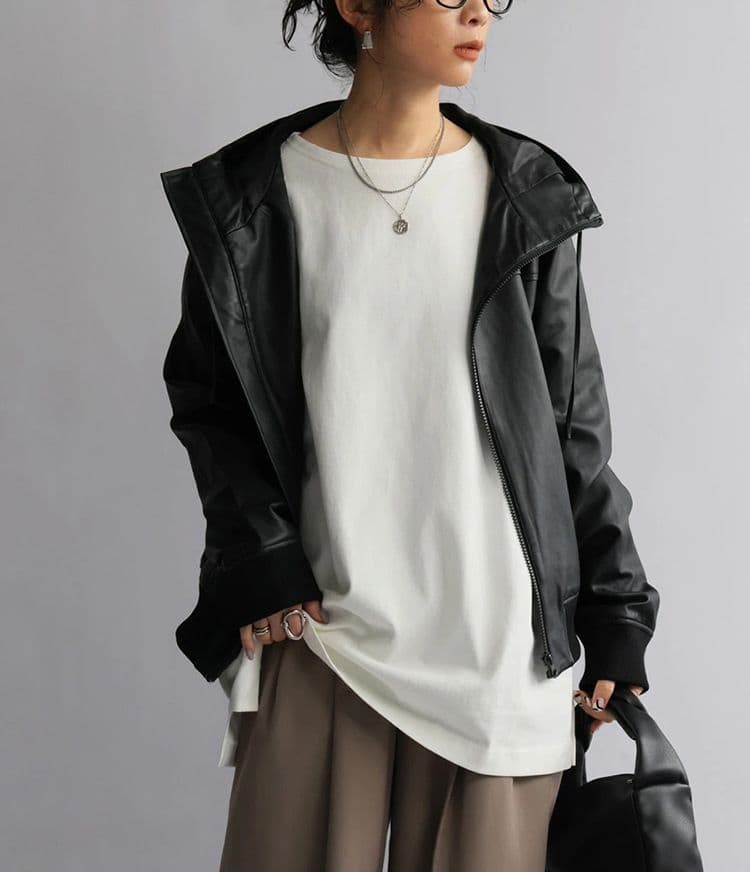 イエベ春/イエベ秋服　ゆったりオーバーサイズ長袖ロングスウェット