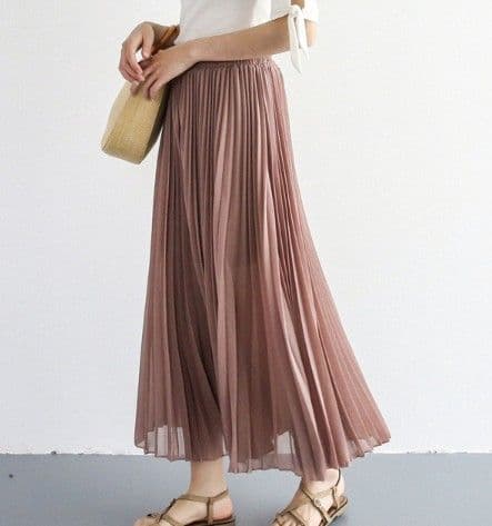 イエベ春/イエベ秋服　上品プリーツシフォンワイドパンツ