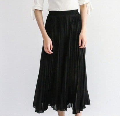 イエベ春/イエベ秋服　上品プリーツシフォンワイドパンツ