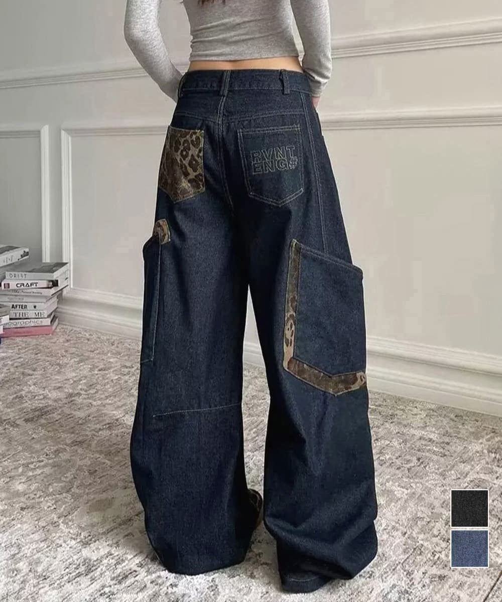イエベ秋服　デニム カーブ ハイウエスト ストレートパンツ