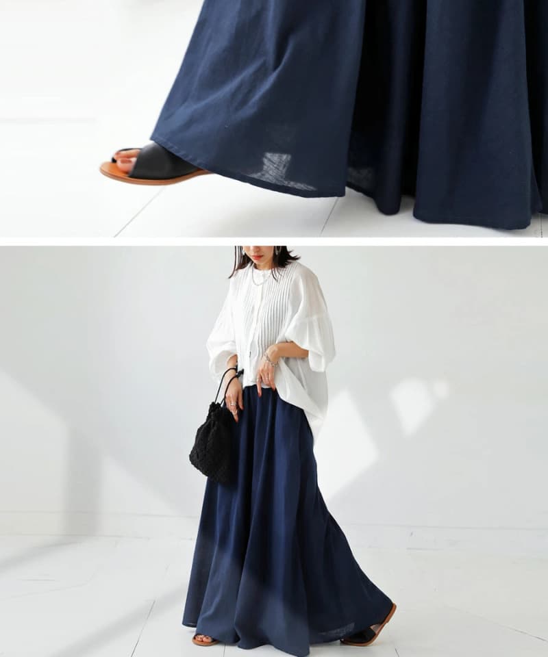 イエベ秋服　贅沢綿使用の極上フレアスカート