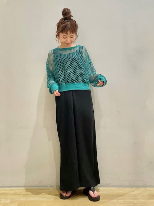 イエベ秋服　透かし編みメッシュプルオーバー