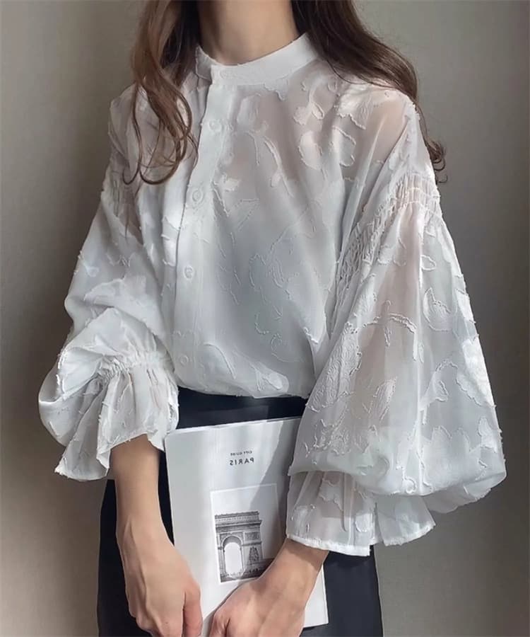 イエベ春/イエベ秋服　花影シアーブラウス