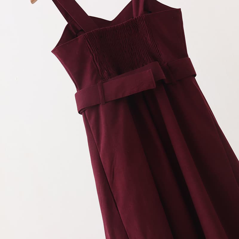 イエベ春/イエベ秋服　アシンメトリー重ね切替ワンピース