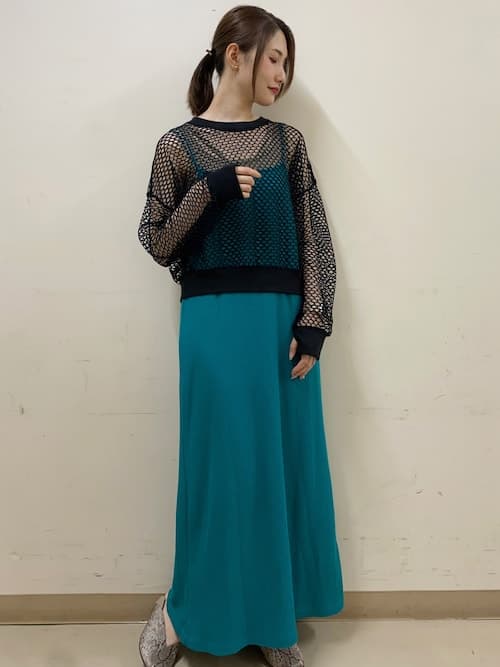 イエベ秋服　透かし編みメッシュプルオーバー
