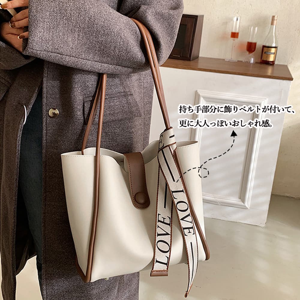 イエベ春/イエベ秋服　スカーフ付き上品トートバッグ