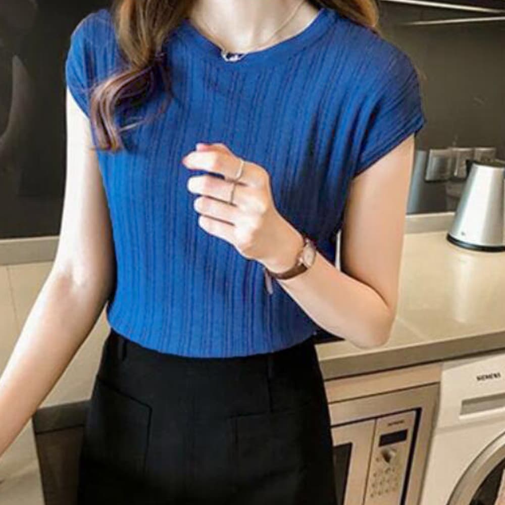 イエベ春/イエベ秋服　フレンチ袖 縦縞デザイン