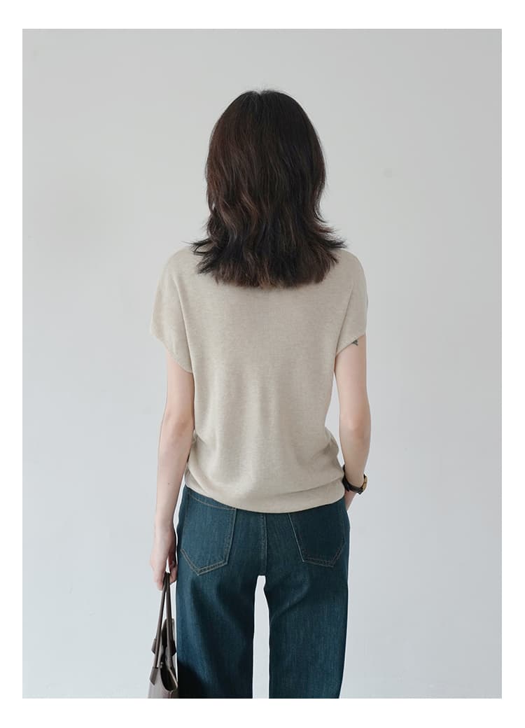 イエベ春/イエベ秋服　ほっそり見せ長身キャップスリーブ