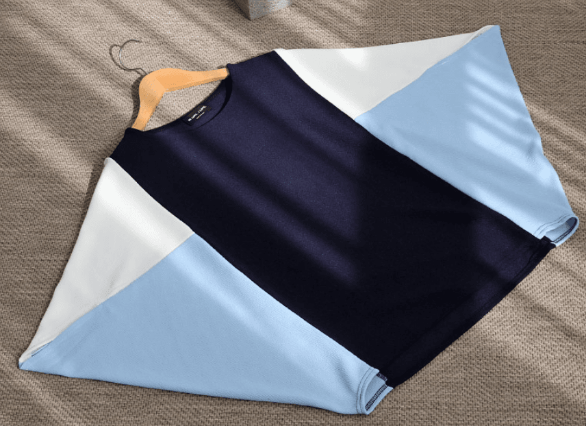 イエベ春/イエベ秋服　優雅なバイカラーゆったりトップス