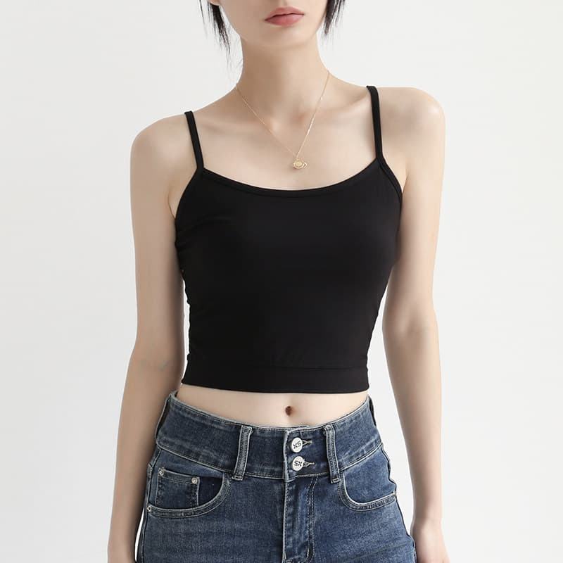 イエベ春/イエベ秋服　細身ショート丈キャミソールインナートップス