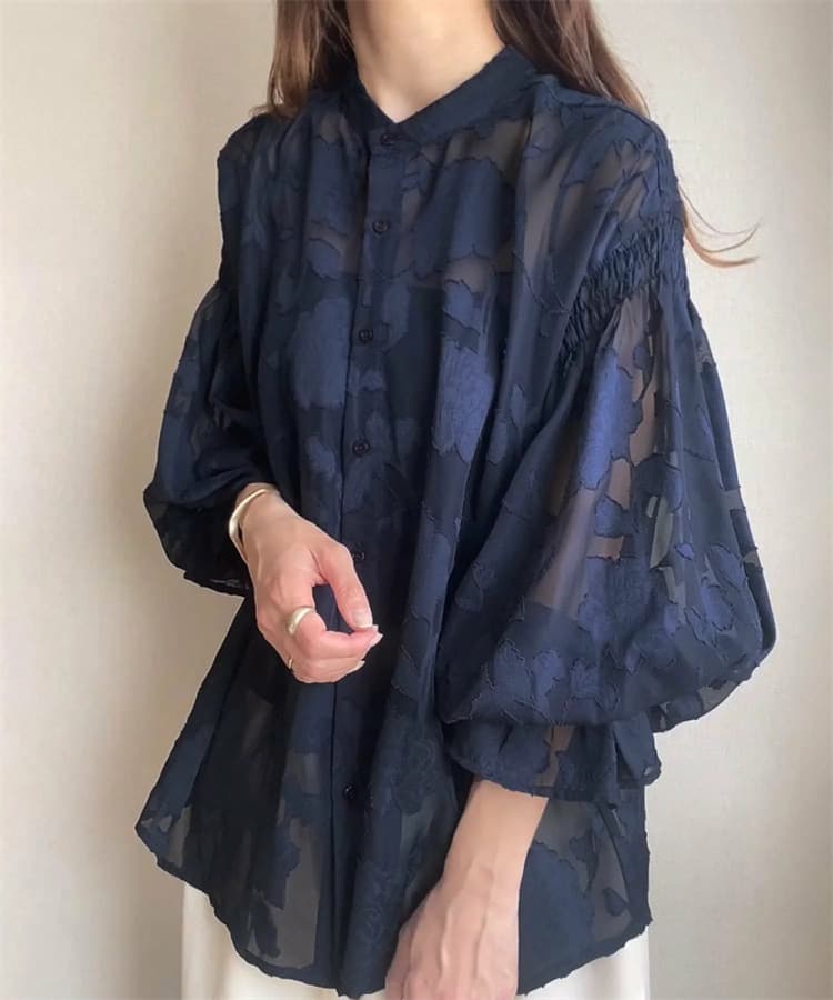 イエベ春/イエベ秋服　花影シアーブラウス