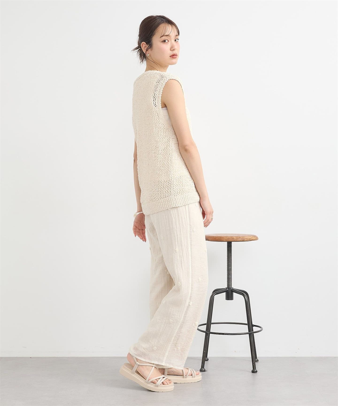 イエベ春/イエベ秋服　透かし編みニットベスト