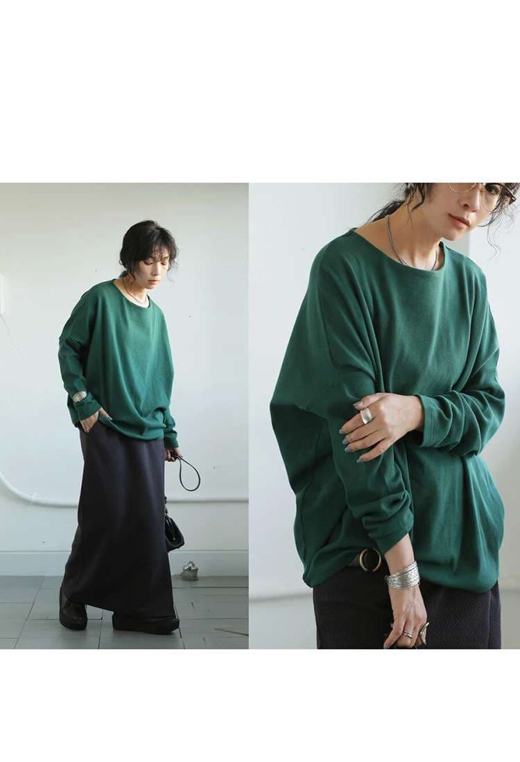 イエベ春/イエベ秋服　ゆったりオーバーサイズスウェットT