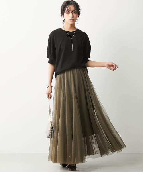 イエベ秋服　チュールレイヤードスカート