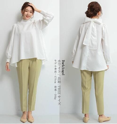 イエベ春/イエベ秋服　リボンデザイン シャツブラウス
