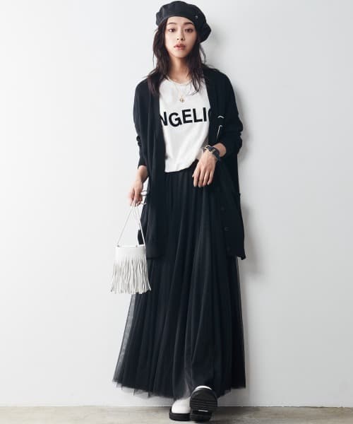 イエベ秋服　チュールレイヤードスカート