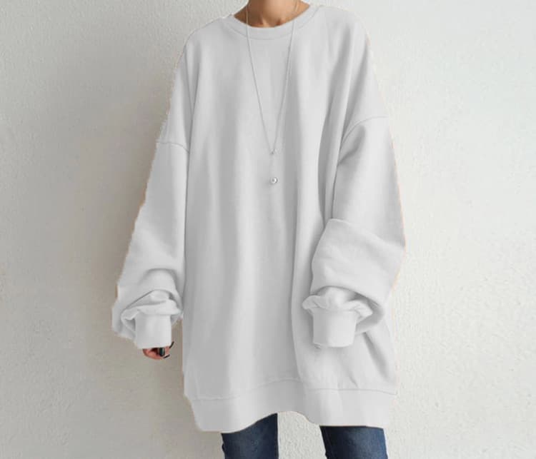 イエベ春/イエベ秋服　ゆったりオーバーサイズ裏起毛スウェット