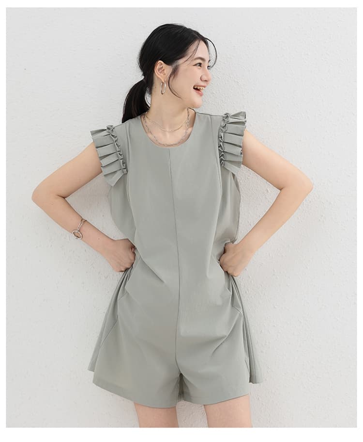イエベ秋服　プリーツ袖オールインワン