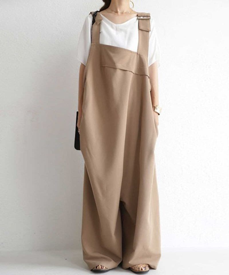 イエベ春/イエベ秋服　ゆったりサロペットパンツ