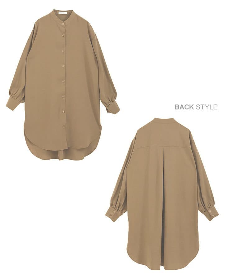 イエベ春/イエベ秋服　ロング丈ボリュームシャツ