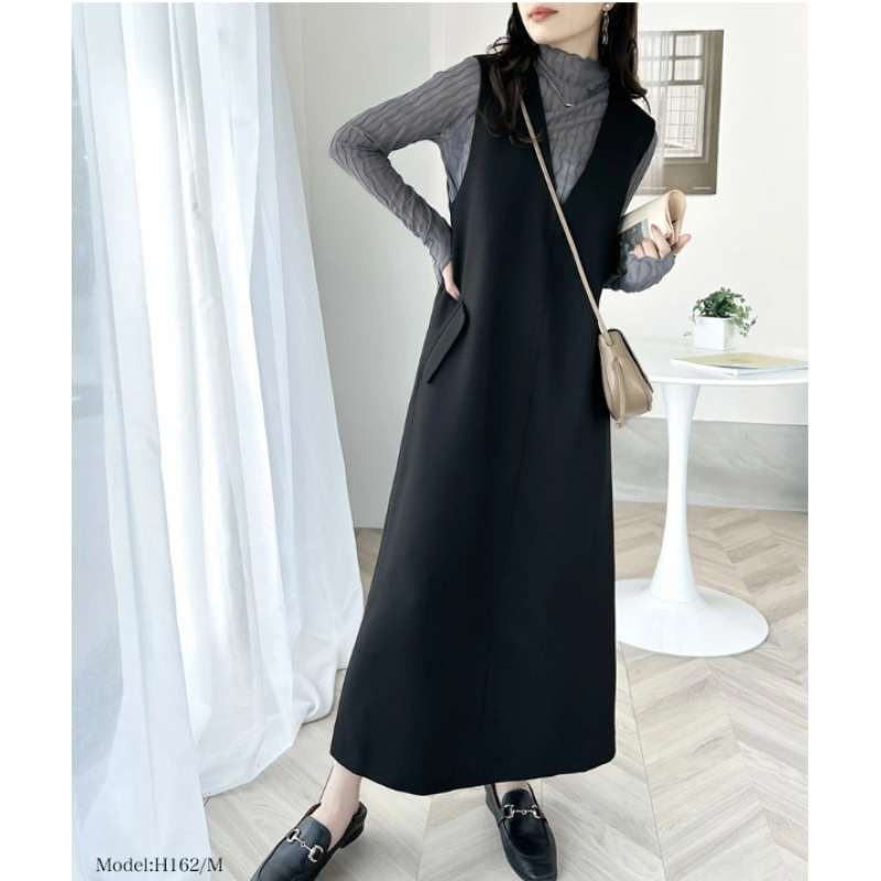 イエベ秋服　シンプル一枚仕立てベストワンピース
