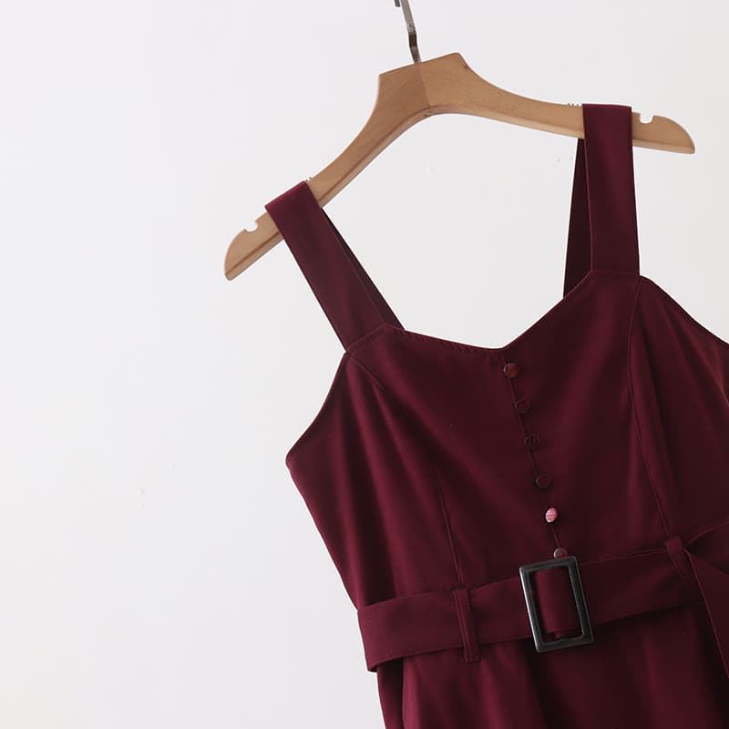 イエベ春/イエベ秋服　アシンメトリー重ね切替ワンピース