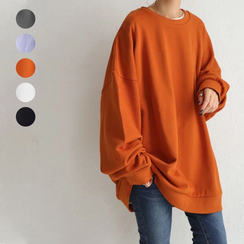 イエベ春/イエベ秋服　ゆったりオーバーサイズ裏起毛スウェット