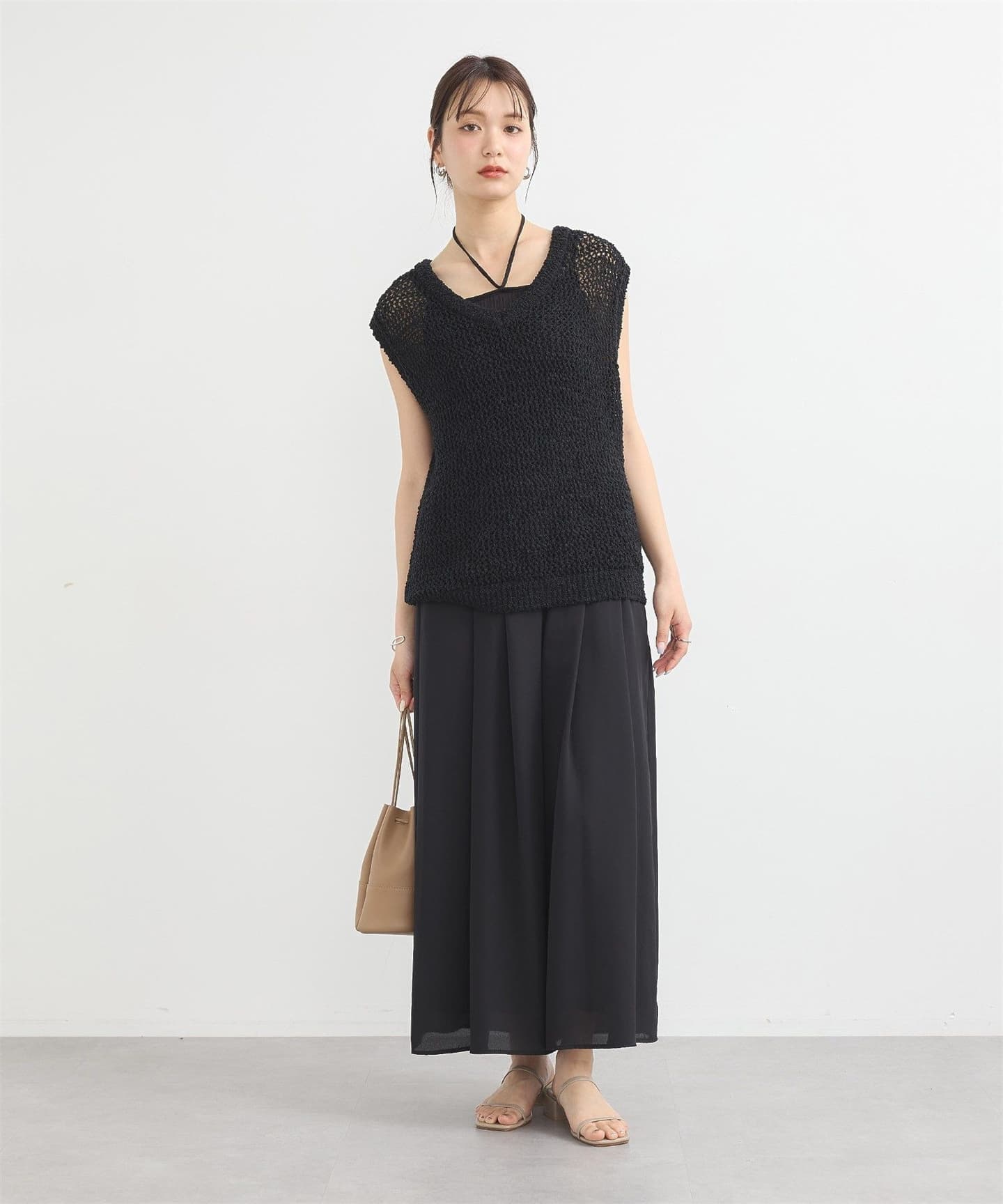 イエベ春/イエベ秋服　透かし編みニットベスト