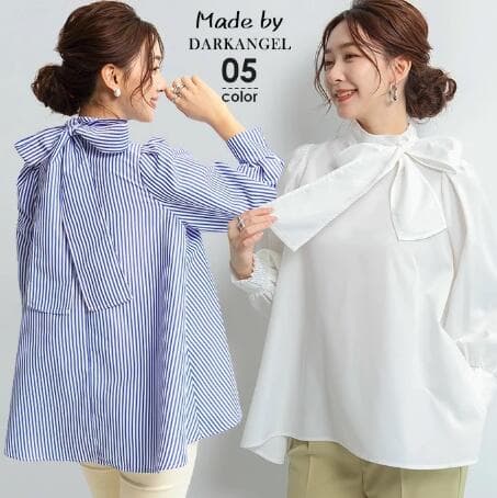 イエベ春/イエベ秋服　リボンデザイン シャツブラウス