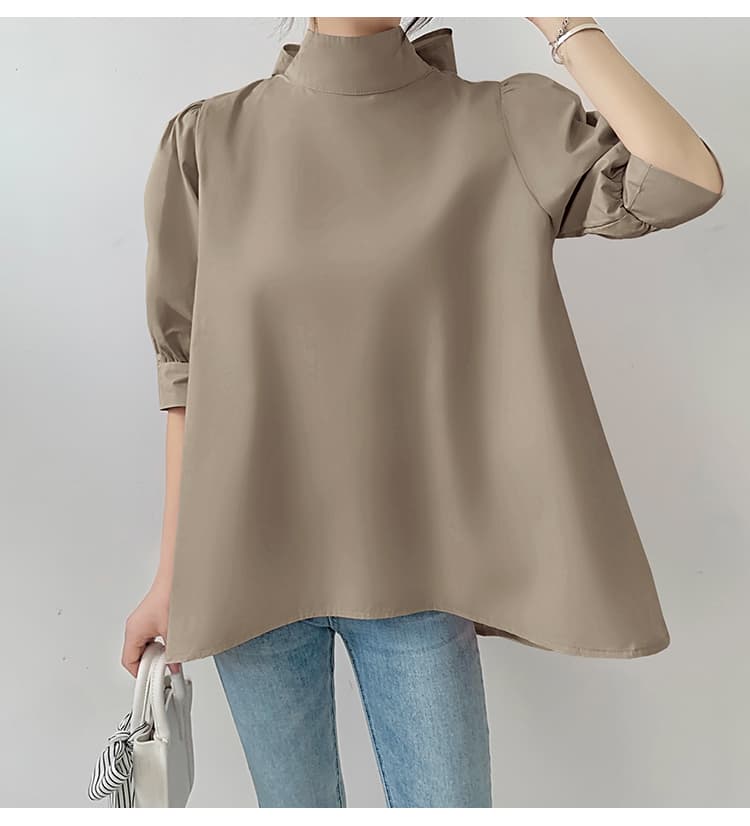 イエベ春/イエベ秋服　優美リボン ハイネックブラウス