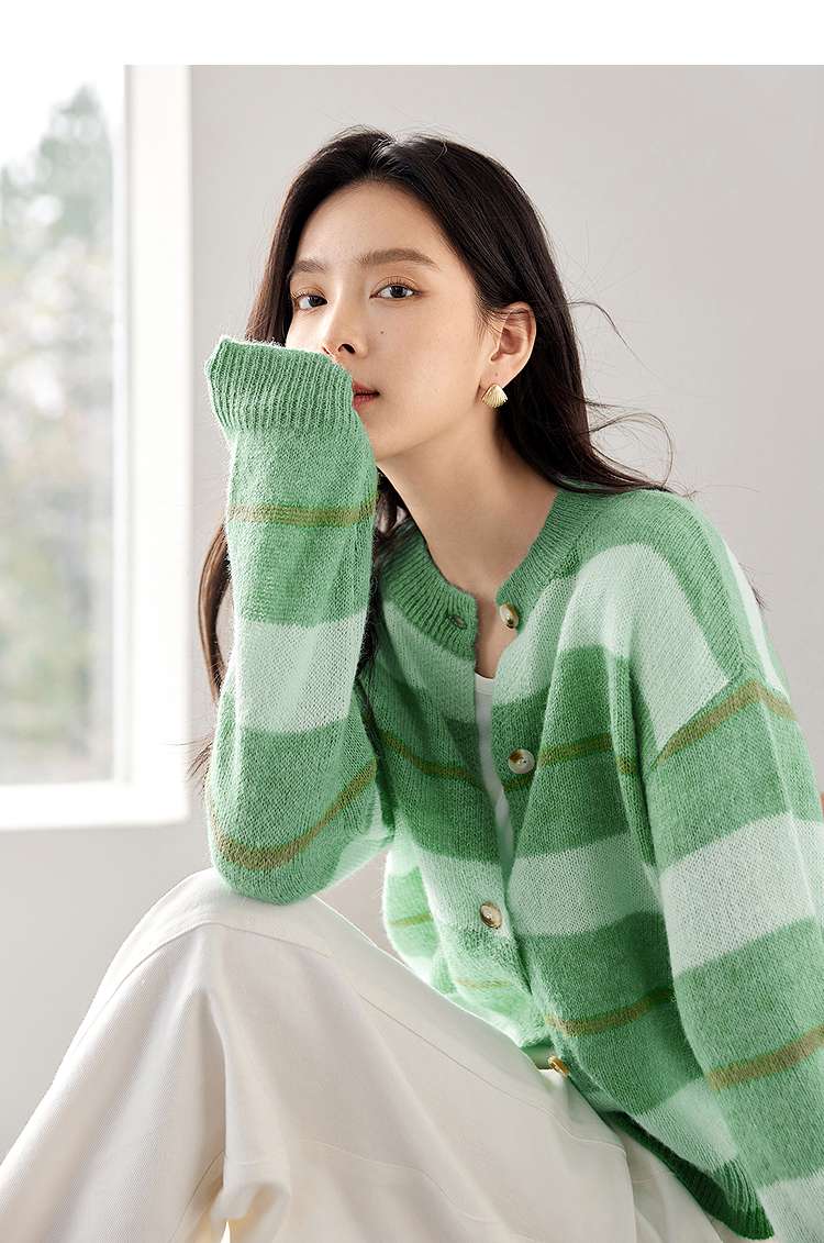 イエベ春服　優美シルエットカーディガン