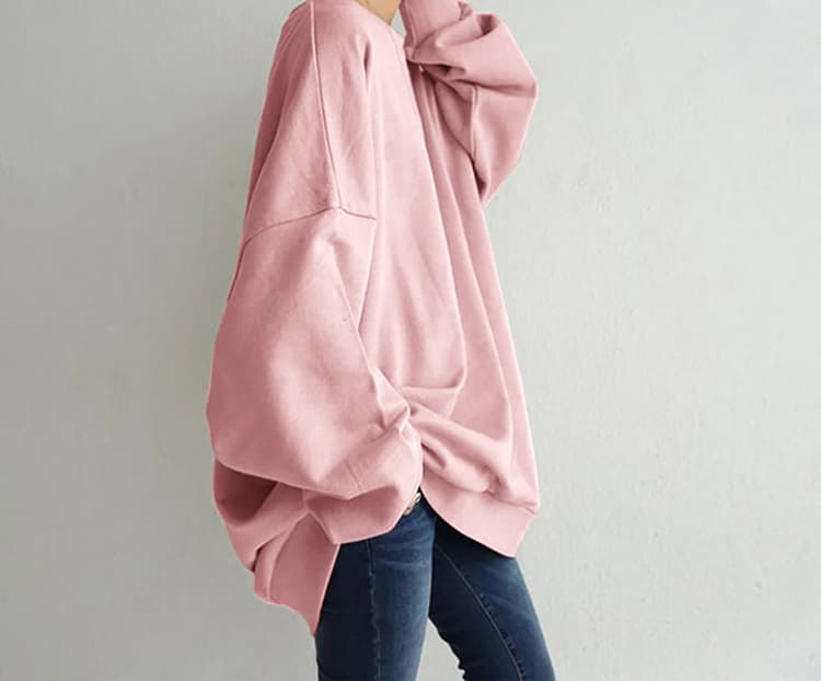 イエベ春/イエベ秋服　ゆったりオーバーサイズ裏起毛スウェット