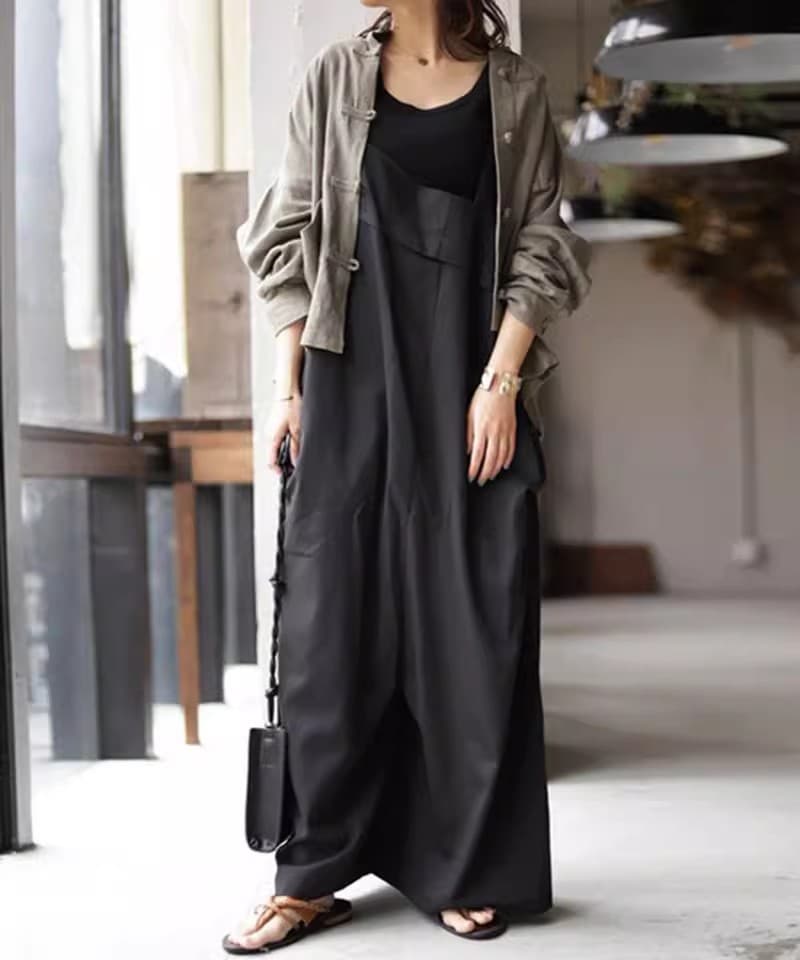 イエベ春/イエベ秋服　ゆったりサロペットパンツ