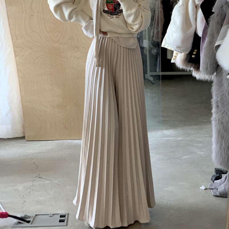 イエベ春/イエベ秋服　優美なプリーツロングパンツ