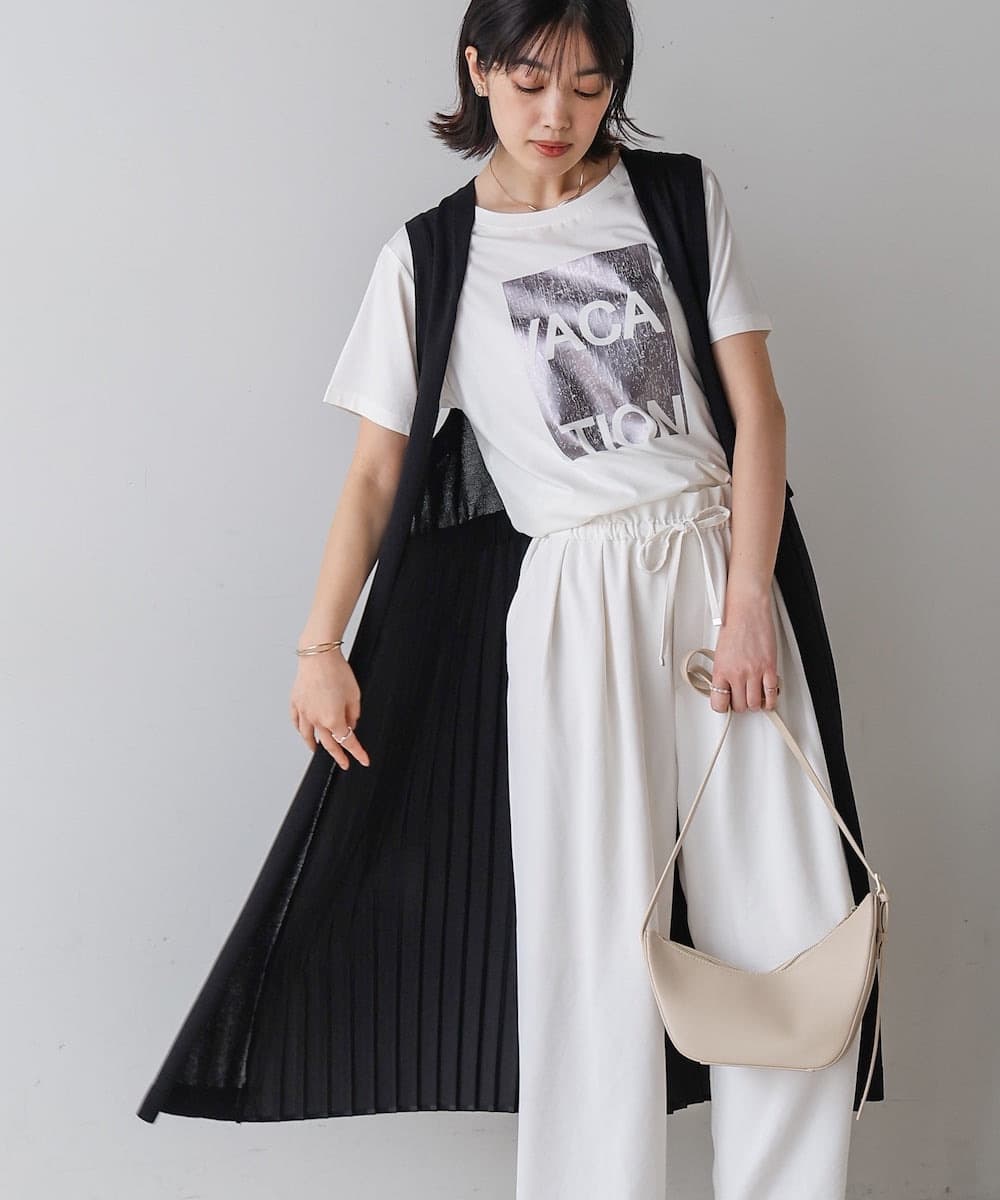 イエベ春/イエベ秋服　プリーツ切替ロングベスト