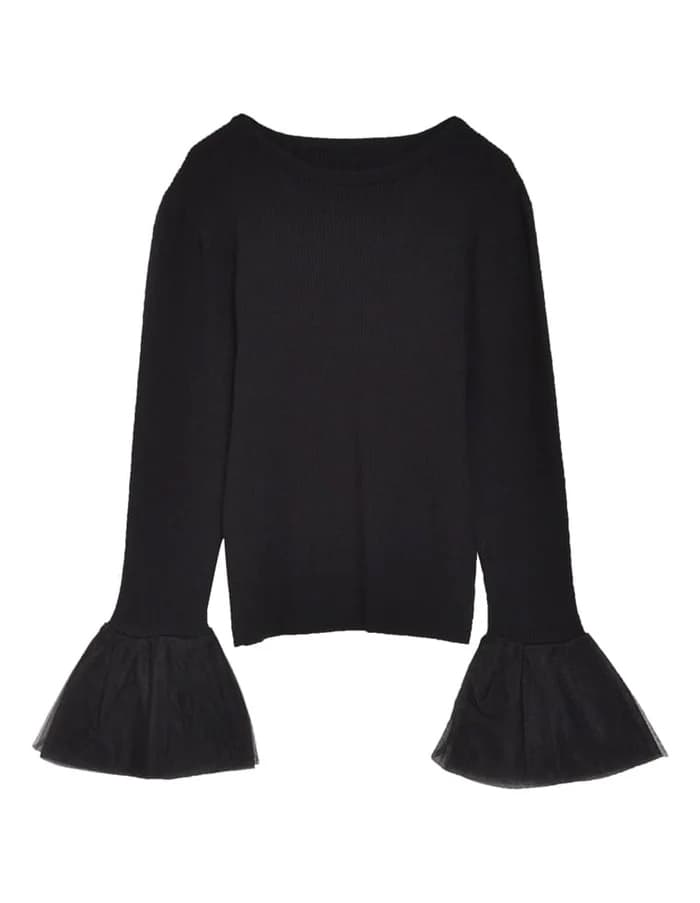 イエベ春/イエベ秋服　シフォンフレア袖ブラウス
